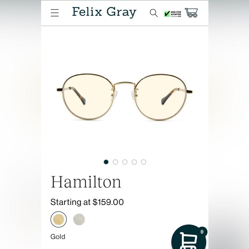 Felix Gray Gold Hamilton Glasses